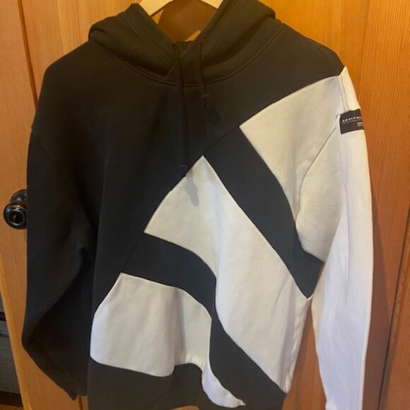 Adidas Originals Black/White Colorblock Hoodie Sweatshirt Mens XL - Picture 1 of 4